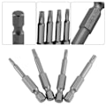 Pikkukuva 3 / 7: 8 kpl 1/4" kuusiovarsi T8-T40 50mm pitkä teräsmagneettinen turvatähti ruuvitaltan set