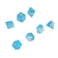 Miniatyrbild 3 av 8: 7-delad polyhedral tärningssats i harts för rollspel med skarpa kanter för brädspel och matematikundervisning