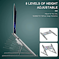 Miniatyrbillede 2 af 5: Laptop Køleplade Laptop Køler Laptop Ekstern Blæser Laptop Kølestativ med Blæser Computer Køleblæser til MacBook Air Pro 9-17 Notebook Aluminium