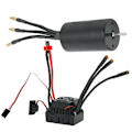 Pikkukuva 4 / 8: Surpass 3660 vedenpitävä 4-napainen harjaton moottori + 60A ESC RC-auton lisävaruste (musta) 2600KV+60A ESC