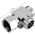 Miniatyrbilde 2 av 5: Dusj T-adapter 3-veis fordeler slangeadapter kobling T-stykke, T-form adapter kobling G1/2\" krom messing fordeler for vinkelventil slange, dusjarm D