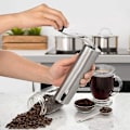 Miniatyrbillede 4 af 5: Manuel Kaffekværn Bærbar Håndkaffekværn Med Keramisk Justerbar Knap Rustfrit Stål Kaffekværn I Køkken Og Rygsækrejser