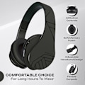 Miniatyrbillede 1 af 5: Bluetooth Over-Ear Hovedtelefoner, Trådløs Stereo Sammenfoldelig med Indbygget Mikrofon, Sort