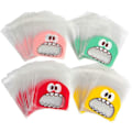 Miniatyrbillede 1 af 5: 400 Stykker Slikposer Big Mouth Monster Selvklæbende Godteposer Kageposer Bageri Dekorationsposer Chokolade Slik Gaveposer DIY Plastikpose, 3,9 x 3,9