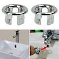 Miniatyrbild 1 av 5: Runda handfat tvättställ överflödesring avloppshål lock täckning 2PCS