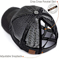 Miniatyrbillede 3 af 5: Messy High Bun Hestehale Justerbar Glitter Mesh Trucker Baseball Kasket