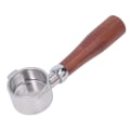 Miniatyrbillede 3 af 8: 51mm Bundløs Portafilter i Rustfrit Stål med 2 Ører Bundløs Filterholder Portafilter med Træhåndtag til Kaffemaskine Style 2