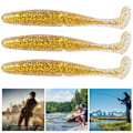 Miniatyrbild 7 av 8: AR36 3PCS T Tail Soft Worm Artificiellt bete 140mm 17g Lures Fiskeredskap Tillbehör Guld