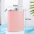 Miniatyrbild 2 av 5: 6oz + 8oz Rostfri Hip Flask Set - Rostfri, Skruvlock - Rosa (2 st)