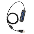 Pikkukuva 8 / 8: H901 USB-liitäntä QD-kaapeliadapteri säädettävällä äänenvoimakkuudella Call Center -kuulokemikrofonisovitin 3,5 mm:n kuulokemikrofonilaitteille sininen