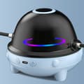 Hoppetov Machine med Bluetooth Musik LED Automatisk Smart Elektrisk Hoppeudstyr til Indendørs Udendørs Blå