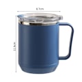 Miniatyrbild 8 av 8: Kaffe Mugg 460ml 304 Rostfritt Stål Liner Läcksäker Elegant Bärbar Mugg för Utomhusaktiviteter Blå