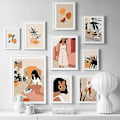 Miniatyrbillede 4 af 5: 6 Pak Minimalistiske Plakat Line Tegning Vægkunst Prints, Abstrakt Line Art Plakat Lærred Kvinde Tegning Moderne Æstetisk Indretning til Hjem Soveværelse College D