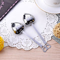 Miniatyrbillede 3 af 5: Hjerteformet Teinfuser i Rustfrit Stål med Lang Ske til Løse Blade Te Silning Sølv Mesh Steeper Sæt
