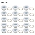 Pikkukuva 3 / 8: 500 sarjaa silmäreikä solki metalliset silmäreiät kengät nahkalaukut DIY-askartelupainike niittityökalu 4,5 mm valkoinen