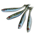 Miniatyrbilde 8 av 8: 4PCS AR48 75mm/3.2g T-hale myk PVC agn dobbelt farger Jigging Wobblers kunstig lokkegullgrønn svart