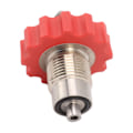 Miniatyrbillede 6 af 8: CO2 gasflaske adapter i rustfrit stål, gaspåfyldningsadapter G5/8 til 7/16-20 port, rødt gear