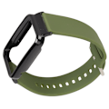 Pikkukuva 8 / 8: Silikoninen watch ranneke suojapuskurin case vaihtotarvikkeella, sopii Mi Band 7 Pro OD:n vihreään ja mustaan ​​case