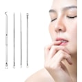 Miniatyrbild 5 av 5: d'outils de nettoyage de points noirs, 4 pices professionnelles en acier inoxydable, extracteur de brlures et comdons, pour le soin du visage avec tui