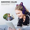 Miniatyrbillede 2 af 5: Bluetooth 5.0 Katteøre Hovedtelefoner Foldbare On-Ear Stereo Trådløse Headset med Mikrofon Kontrol Support