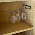 Miniatyrbillede 4 af 5: 4 stk. glasholdere til hylde, jern glasholder til 4 glas, vægmonteret vinglas display rack, omvendt glasholder til vinskabe, barer, Ki