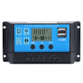 Miniatyrbillede 1 af 8: 12V 24V 30A Solenergi Charge Controller Automatisk PWM LCD Dual USB Output Regulator