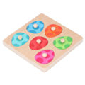 Miniatyrbillede 7 af 8: Træ Dinosaur Matching Board Forskellige Farver 6 Figurer Animal Jigsaw Puzzle Legetøj til Børn