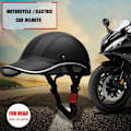 Miniatyrbillede 7 af 8: Motorcykel Halv Hjelm Baseball Halv Ansigtshjelm med Justerbar Rem Hovedbeskyttelse Vindtæt Sikkerhedshjelm