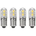 Miniatyrbillede 2 af 5: 2-pak 6V E10 LED-pærer med 2835 skruefatning 4 SMD-chips Gul opgradering til forlygte lommelygte