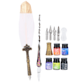 Miniatyrbild 5 av 8: Kalligrafi Pen Set Glas Bläck Fjäder Fountain Pen med Utbytbart Spets Skriv Present Box KitSP118839 Guldhuvud Rosa