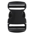 Miniatyrbilde 4 av 8: 5 stk hurtigspenne plast dobbel justerbar stroppspenner erstatning DIY Craft for ryggsekk SvartFor 25mm bredde stropp