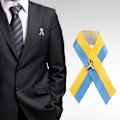 Pikkukuva 7 / 8: Ukrainalainen lippu Rauhan solmu Rintaneula Sininen Keltainen Nauha Pinssit Vaatteille Reppu Hattu Laukku