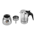 Miniatyrbillede 2 af 8: Glas Top Komfur Moka Pot Elektrisk Komfur Moka Pot med Rustfrit Stål Base Klassisk Kaffemaskine 4 Kopper