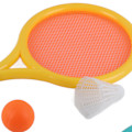Pikkukuva 8 / 8: Lasten sulkapallomaila, liukumaton, kestävä, joustava, kannettava tennismailasetti lapsille, 2 mailaa, 2 palloa, sininen, keltainen