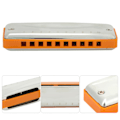 Miniatyrbillede 7 af 8: Blues Harmonika 10 hullers Mundorgan G Key Rustfrit Stål ABS Resin Blæseinstrument Orange