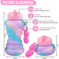 Miniatyrbilde 2 av 5: Donut Vannflaske - 500ml Sammenleggbar Silikon Donut Vannflaske Med Fidget Leke For Barn