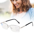 Pikkukuva 5 / 8: Metalliset Multifocal-väsymystä lievittävät lukulasit Blue Rays Presbyopic -lasit 150 hopea