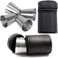 Miniatyrbillede 1 af 5: 4 stk. 30 ml Shotglas i rustfrit stål, ubrydelige vinglas, snapsglas med 1 stk. bærbar sort læderetui sæt