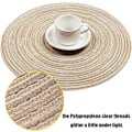 Pikkukuva 3 / 5: Pyöreät punotut tabletit, 4 kpl, pyöreät pöytätabletit ruokapöytiin, 38 cm (beige, 4)