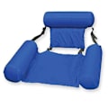 Miniatyrbillede 5 af 5: Oppustelig Flydende Seng med Foldsammenligbar Ryglæn Pool Lounger Raft Sommerstol til Voksne Blå