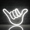 Miniatyrbild 2 av 5: 2025 Lämplig Finger Neon Skylt Lyckogest Vit Neonljusskylt Handformade Neonlampor för Sovrum Bar