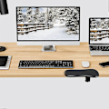 Miniatyrbillede 5 af 5: Computer Armlæn til Skrivebord, Justerbar Armstøtte Håndledsstøtte Roterende, 1 Stk