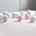 Miniatyrbillede 2 af 4: Pom Pom Guirlander - 2 X Filtkugle Snor 2M Håndlavede Hængende Ornamenter Pom Dekoration