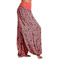Miniatyrbild 2 av 4: Tryckta Röda Aladdin Harem Yogabyxor i Plus Size för Kvinnor