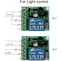 Miniatyrbilde 3 av 5: Smart Home 433MHz 12V DC 1-kanals trådløs fjernstyrt bryterrelé transceiver universell modul RF-sender