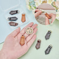 Miniatyrbild 2 av 5: 8-pack äkta läder dragkedjekläppar, 4 färger dragkedjeetiketter rem dragare ersättning läder dragkedjekläppar huvuden