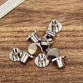 Miniatyrbillede 8 af 8: 10 stk. fladehovednitter Stud Riflet messing Fasteners til bælter Rygsække Møbler Sølv