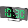 Miniatyrbild 2 av 4: Digital Väckarklocka, 7\" LED Spegelskärm Väckning Vid Sängen, Snooze-läge (Grön)