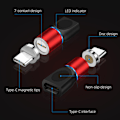 Miniatyrbilde 7 av 8: USB Type C magnetisk adapter 360° roterende magnetisk telefonkabeladapterkontakt