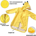 Miniatyrbilde 3 av 4: Unisex Regnjakke for Barn, Søt Engel-Dinosaur Lettvekts Polyester Regnjakke Utendørs Tegneserie Regnjakke, Bærbar Regnjakke med Hette for Skole og Fotturer